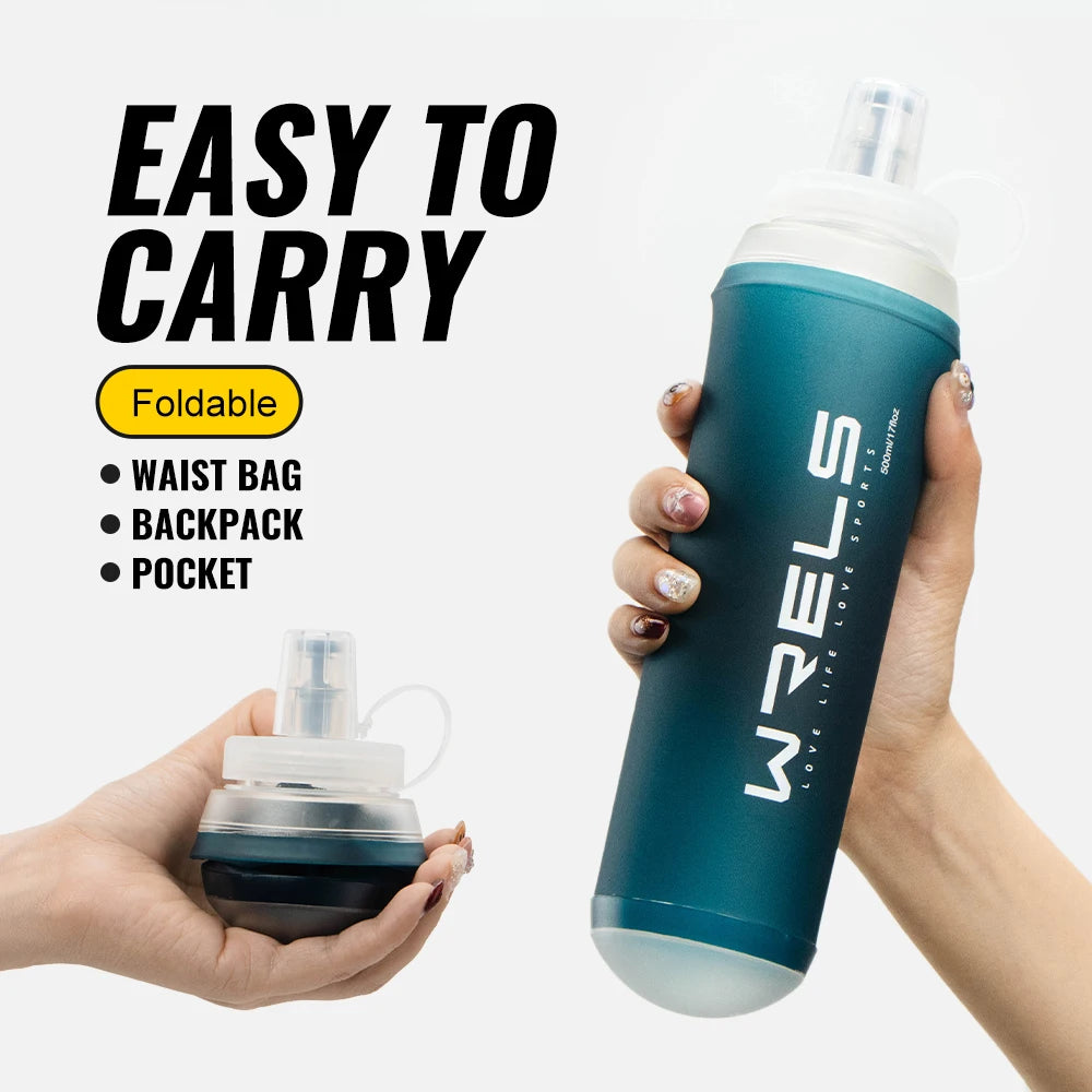 Garrafa de Água WRELS Dobrável — Leve e Compacta para o Outdoor