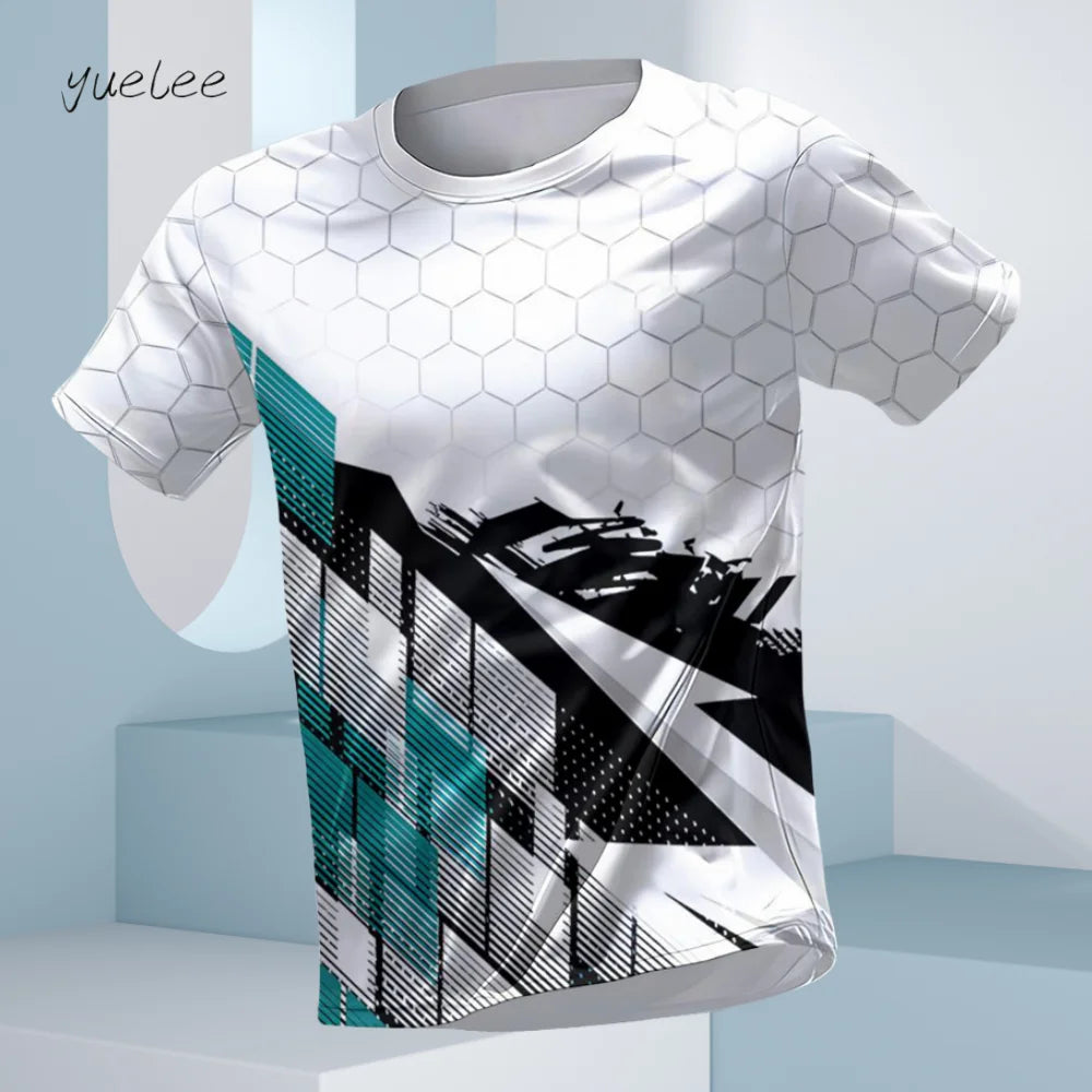 Camiseta Masculina de Verão Respirável para Corrida Fitness Esportiva Masculina Manga Curta Camiseta Casual Gola Redonda Oversized Camisa Top Masculino Diário