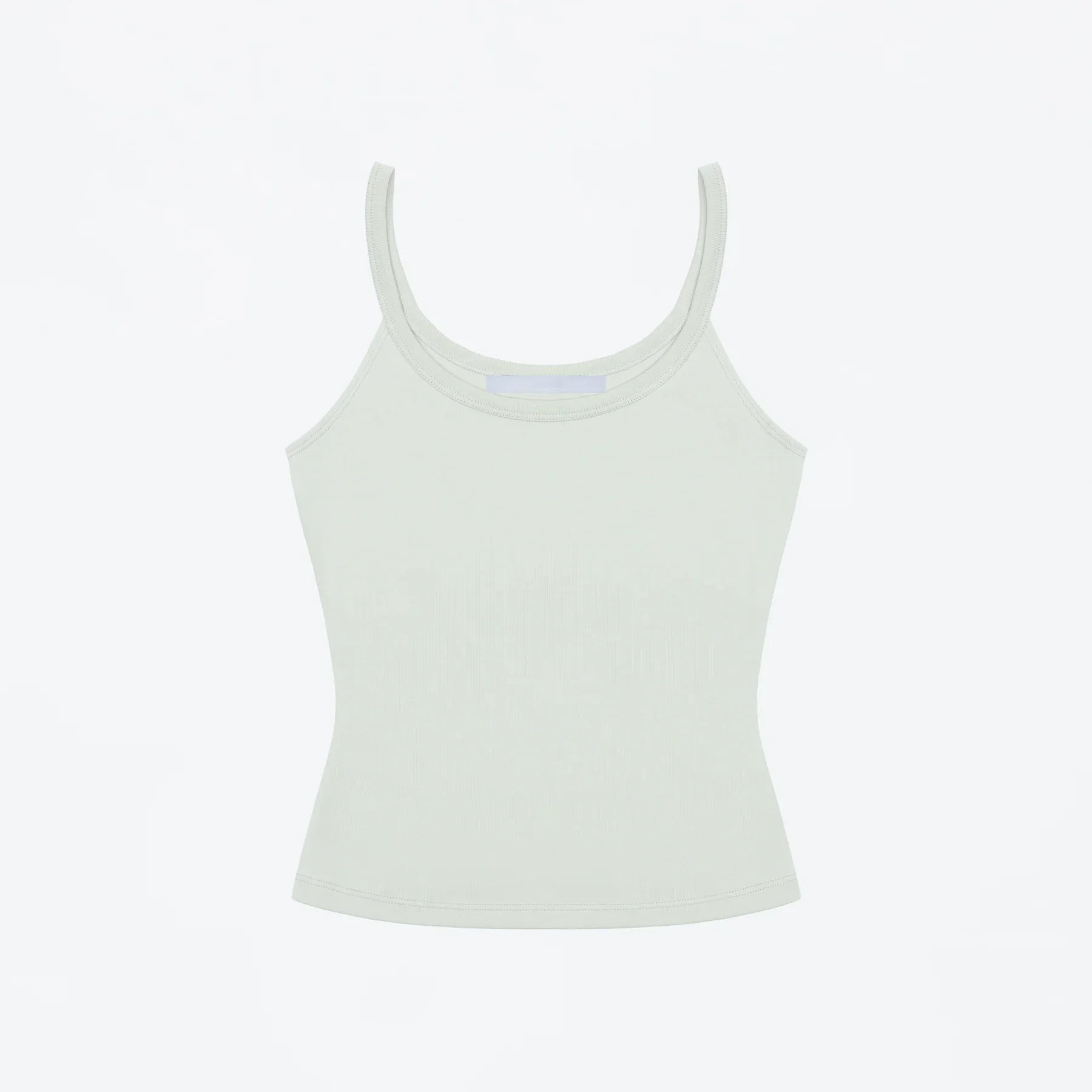 Regata Básica U Neck com Alças Finas Camisola Ajustada e Que Cai Bem Camisola Camada Base de Cor Sólida Blusa Canelada Slim Fit Versátil Minimalista Preto e Branco - preto P
