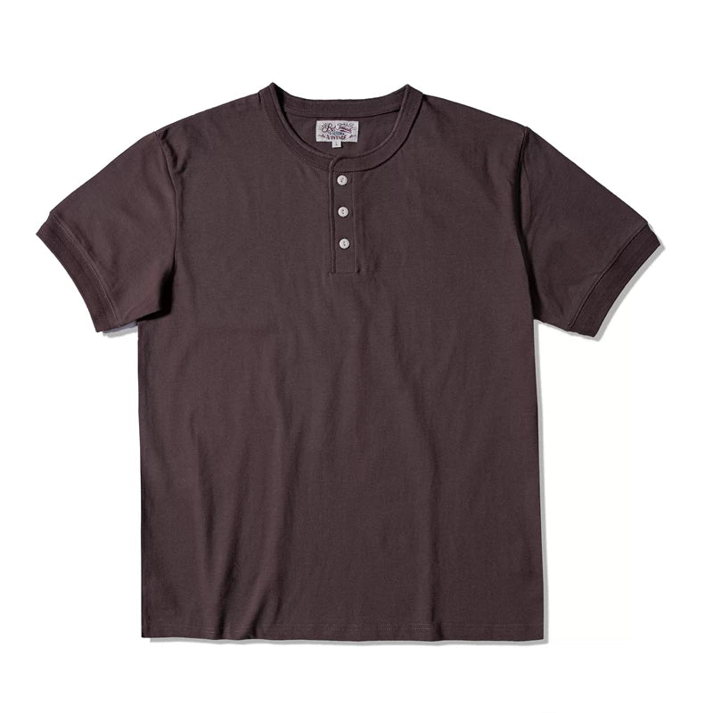 Camiseta Henley Manga Curta Red Tornado Algodão Pesado Masculina Dia a Dia Amekaji