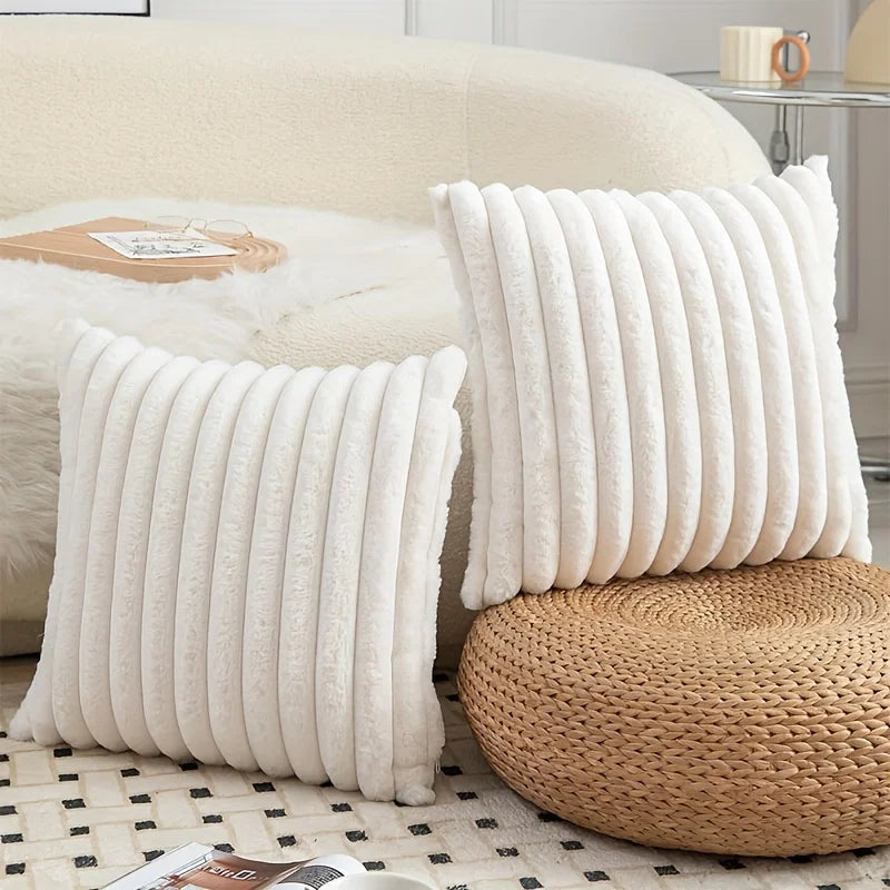 1pc Capa de Almofada de Veludo Cotelê Listrado, Almofada de Tecido Criativa para Sofá, Quarto, Carro, Decoração de Casa, Decoração de Ambiente