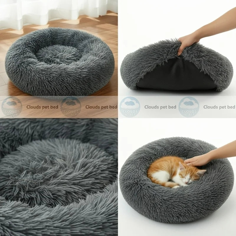 Cama Calmante para Cães e Gatos com Recheio Extra, adapta-se ao formato do corpo do seu pet | Macia e fofa como deitar-se nas nuvens | 9 cores