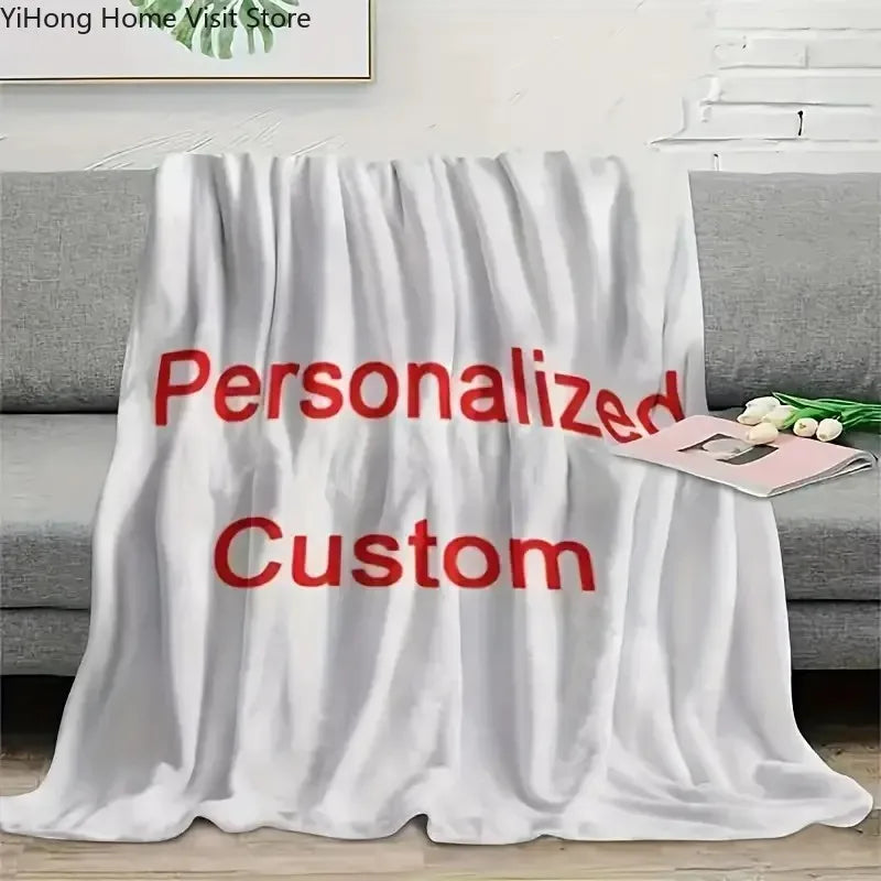Personalized Photo Blanket Customized Print on Demand Dropshipping Warm Throw Blankets for Boyfriend Girl Friends and Family