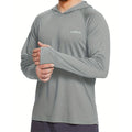 Camiseta Masculina UPF50+ Performance com Capuz Manga Longa Casual Proteção Solar Camiseta Corrida Secagem Rápida com Capuz Protetor Solar Pesca