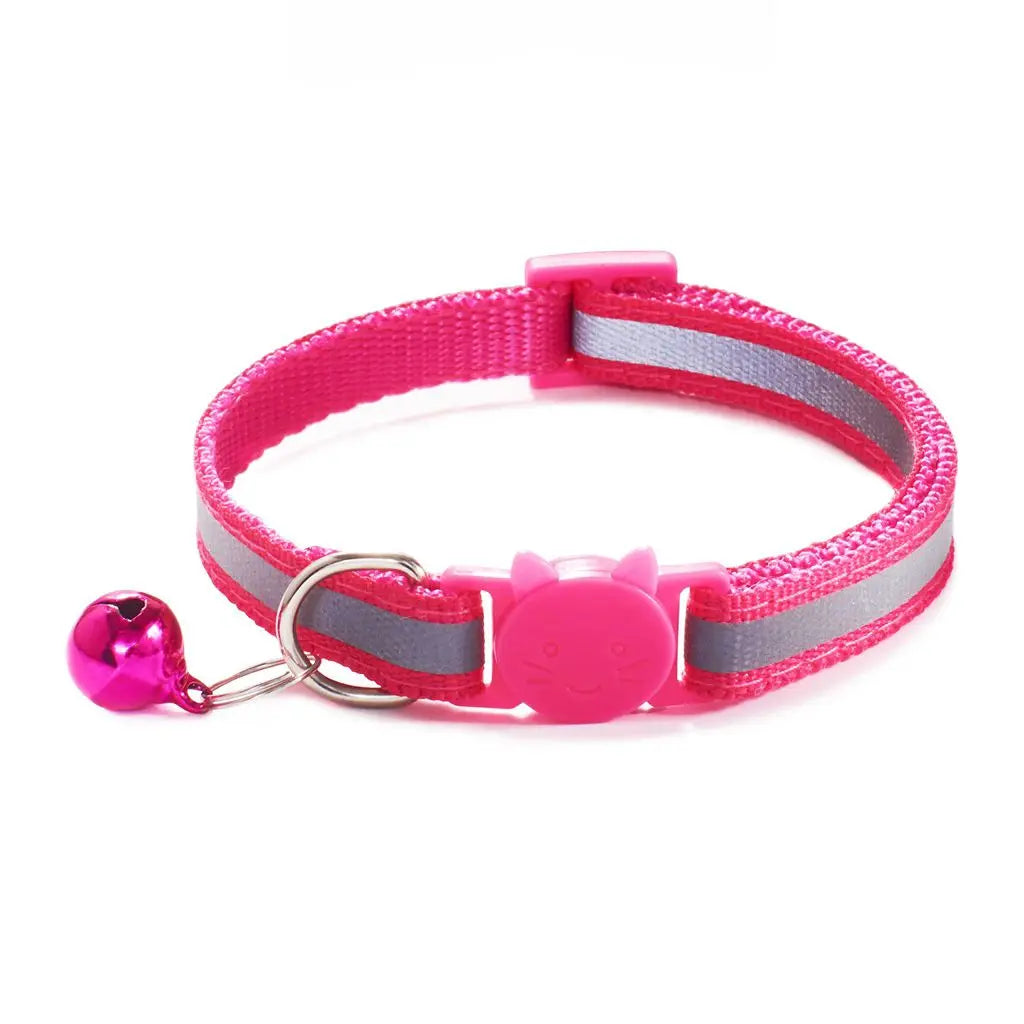 Options Cute Adjustable Size Reflective with Bells Nylon Buckles Pet Accessories Cat Neck Strap Cat Collar Kitten Decor