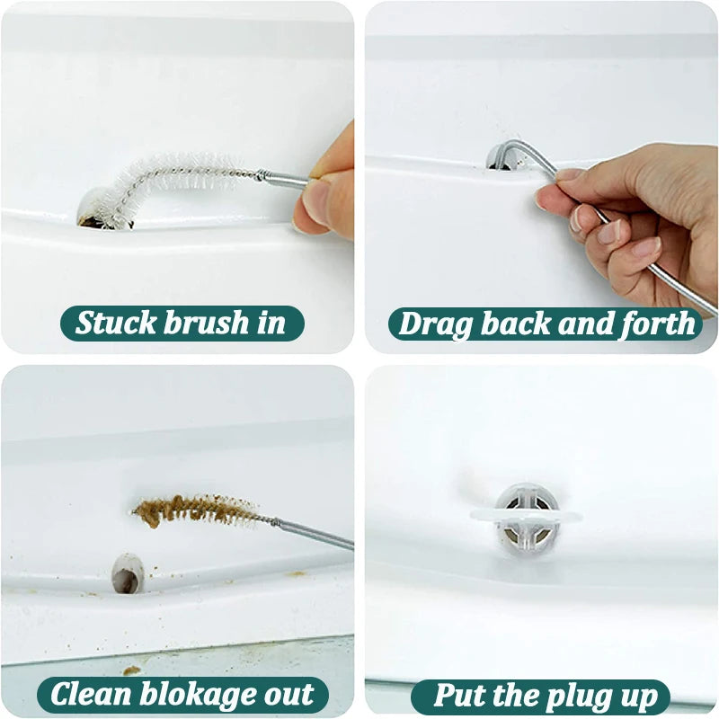 5/6 Peças Limpador de Furo de Dreno de Geladeira, Removedor de Entupimento, Escova para Furo de Geladeira, Limpador de Saída de Água para Limpeza Doméstica, Ferramentas de Limpeza