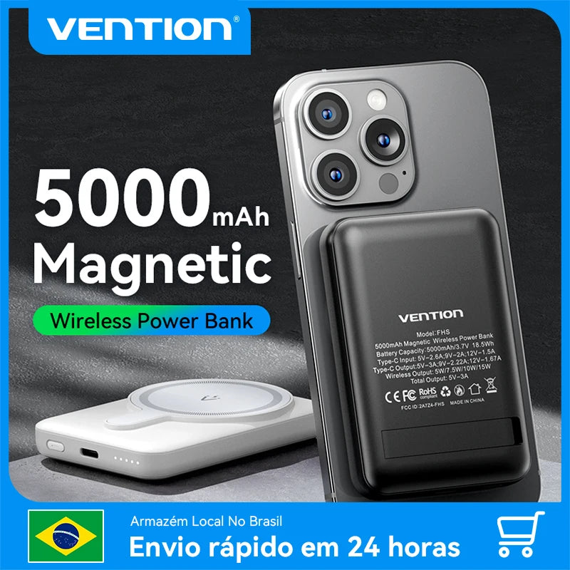 Power Bank 5000mAh MagSafe 20W Fast Charge Mini Portable