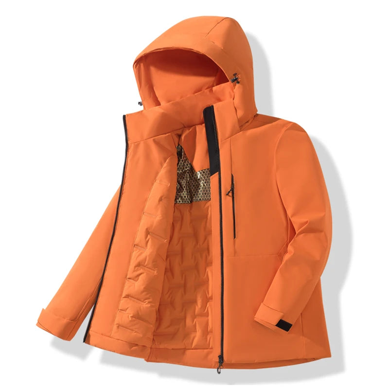 Jnln Jaquetas de Fleece Impermeáveis Unissex Inverno Corta-Vento Térmico Quebra-Vento Masculino Feminino Caminhada Acampamento Esqui Escalada Capa de Chuva