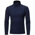 Camisa Masculina Nova Camiseta Básica Slim Fit Gola Alta de Poliéster Pulôver Gola Rolê Suéter Tops Camisa Masculina Primavera Outono