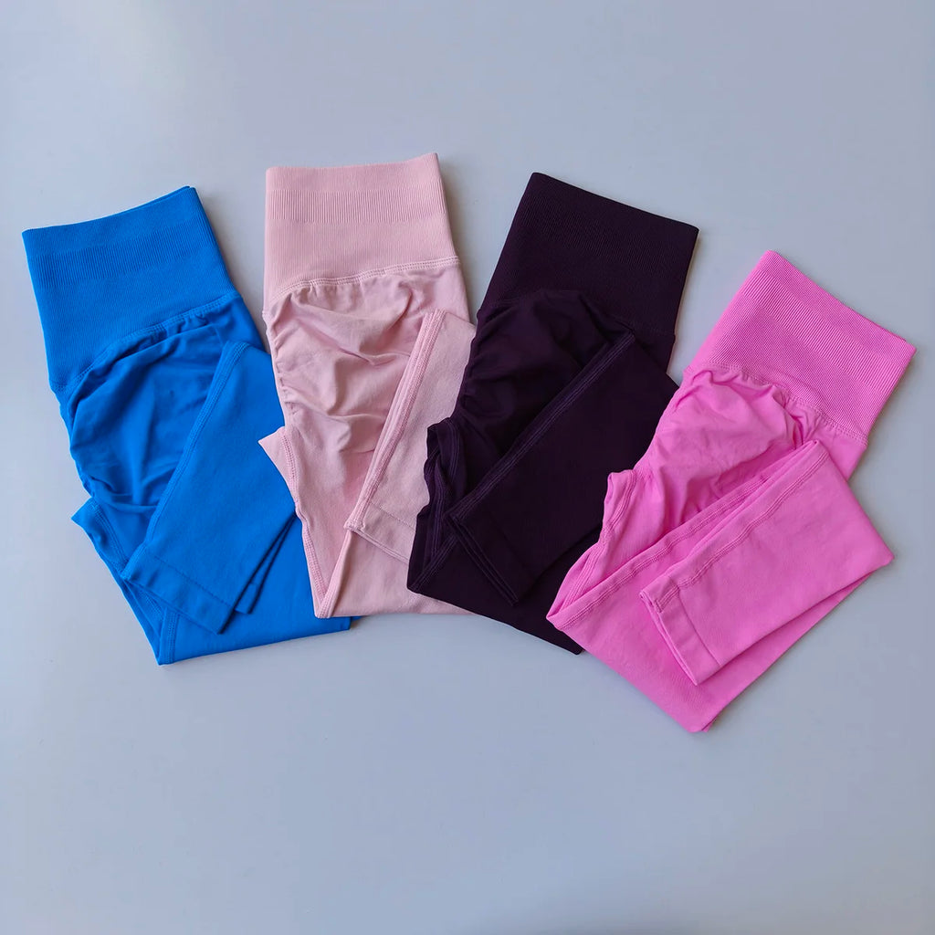 Legging Feminina Sem Costura de Cintura Alta para Academia Yoga Push-Up Calça Esportiva Elástica para Fitness Corrida Levanta Bumbum Academia Pilates