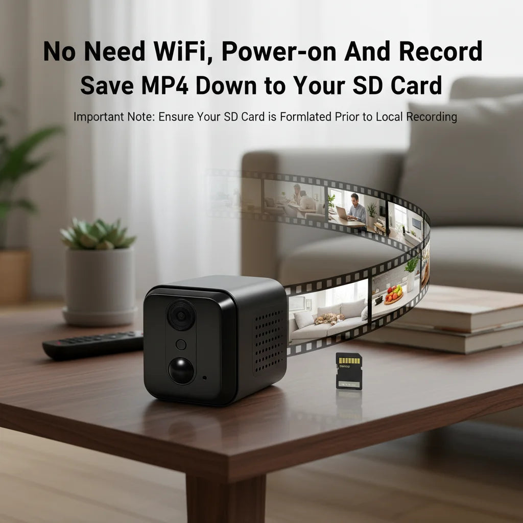 Câmera de segurança com bateria interna de 2400mAh, vídeo HD com visão noturna, câmera WiFi, controle por aplicativo móvel, alertas de detecção de movimento