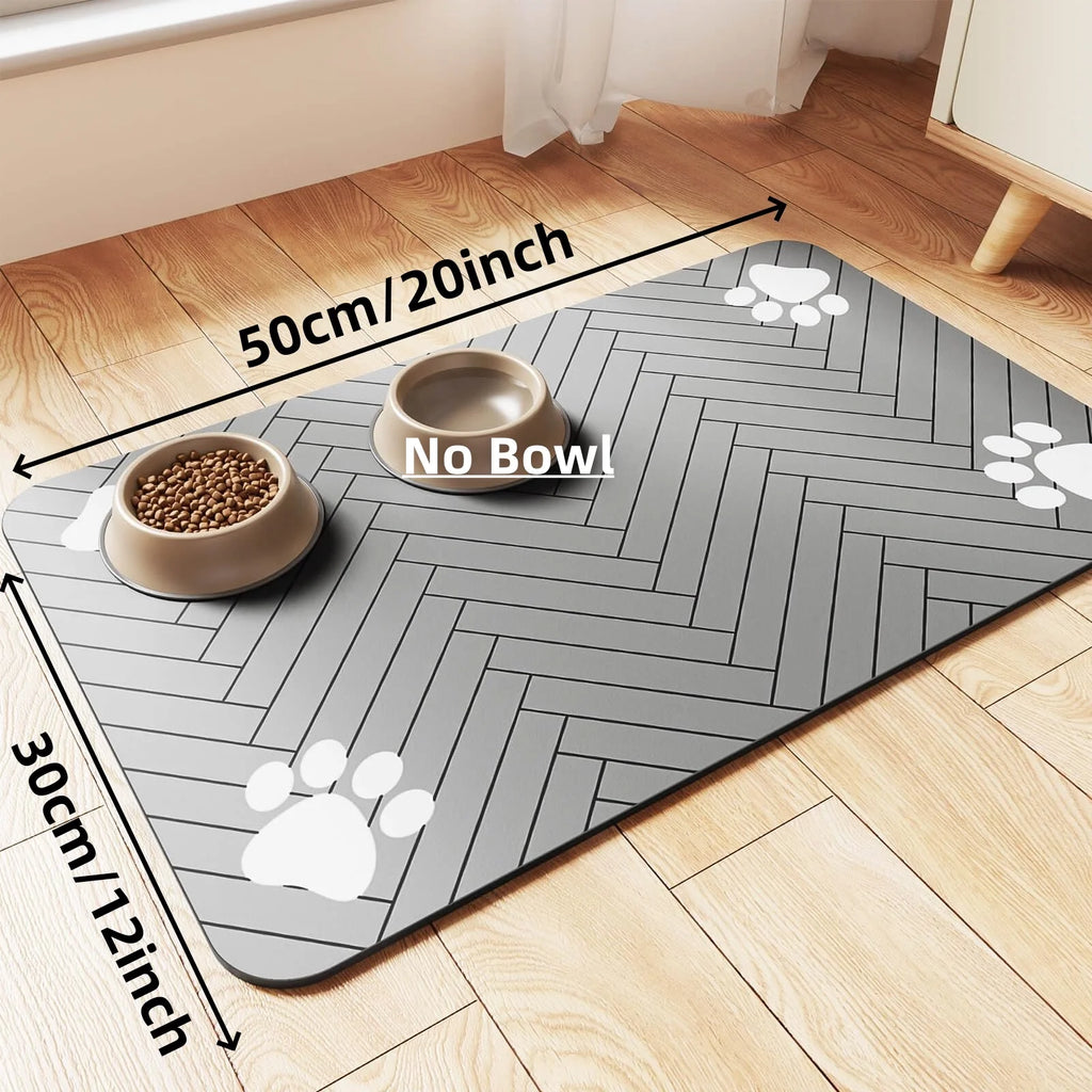 Pet Feeding Mat Absorbent Waterproof Rubber Backing