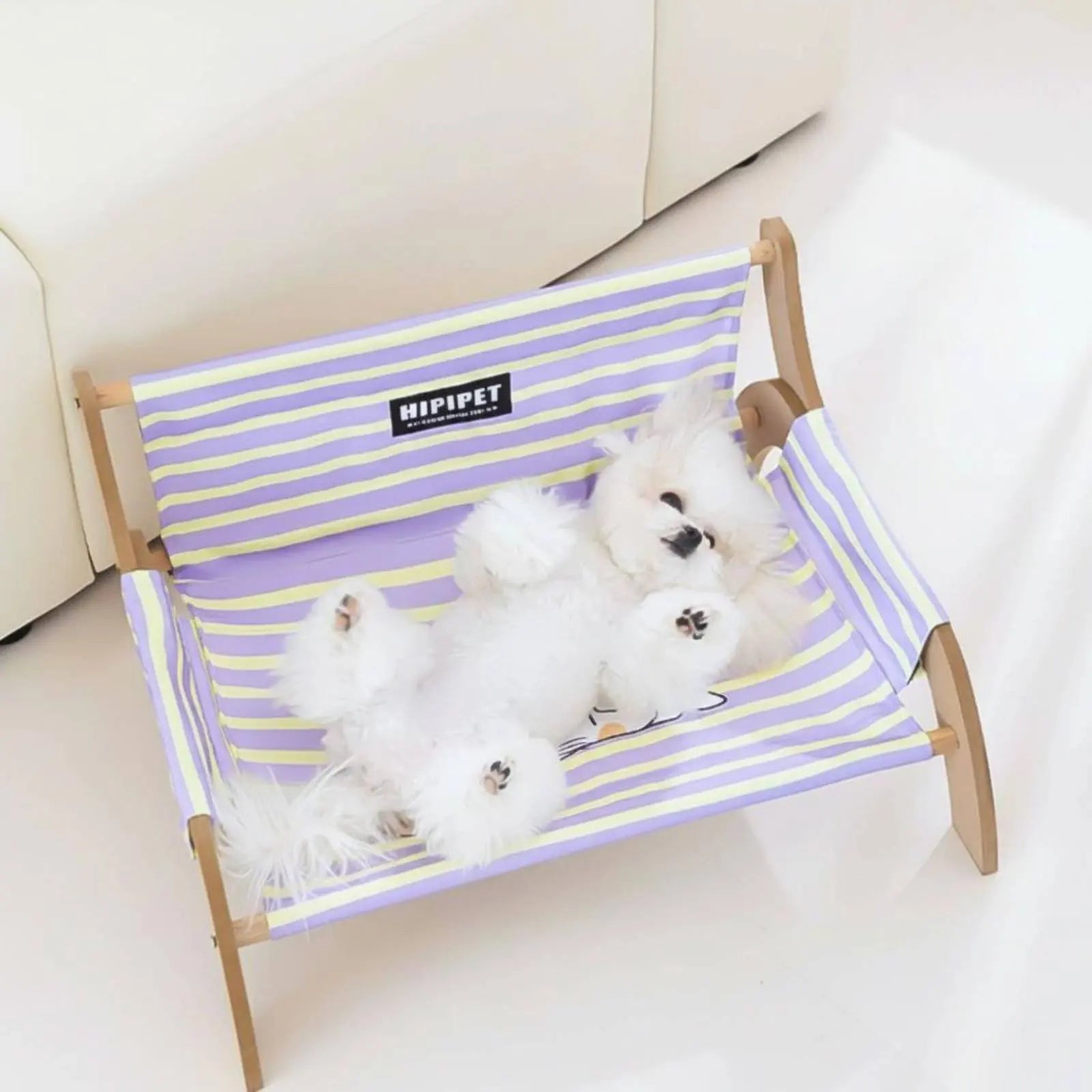 Elevated Pet Bed Breathable Wooden Frame Pet Cot Moisture-Resistant for Summer