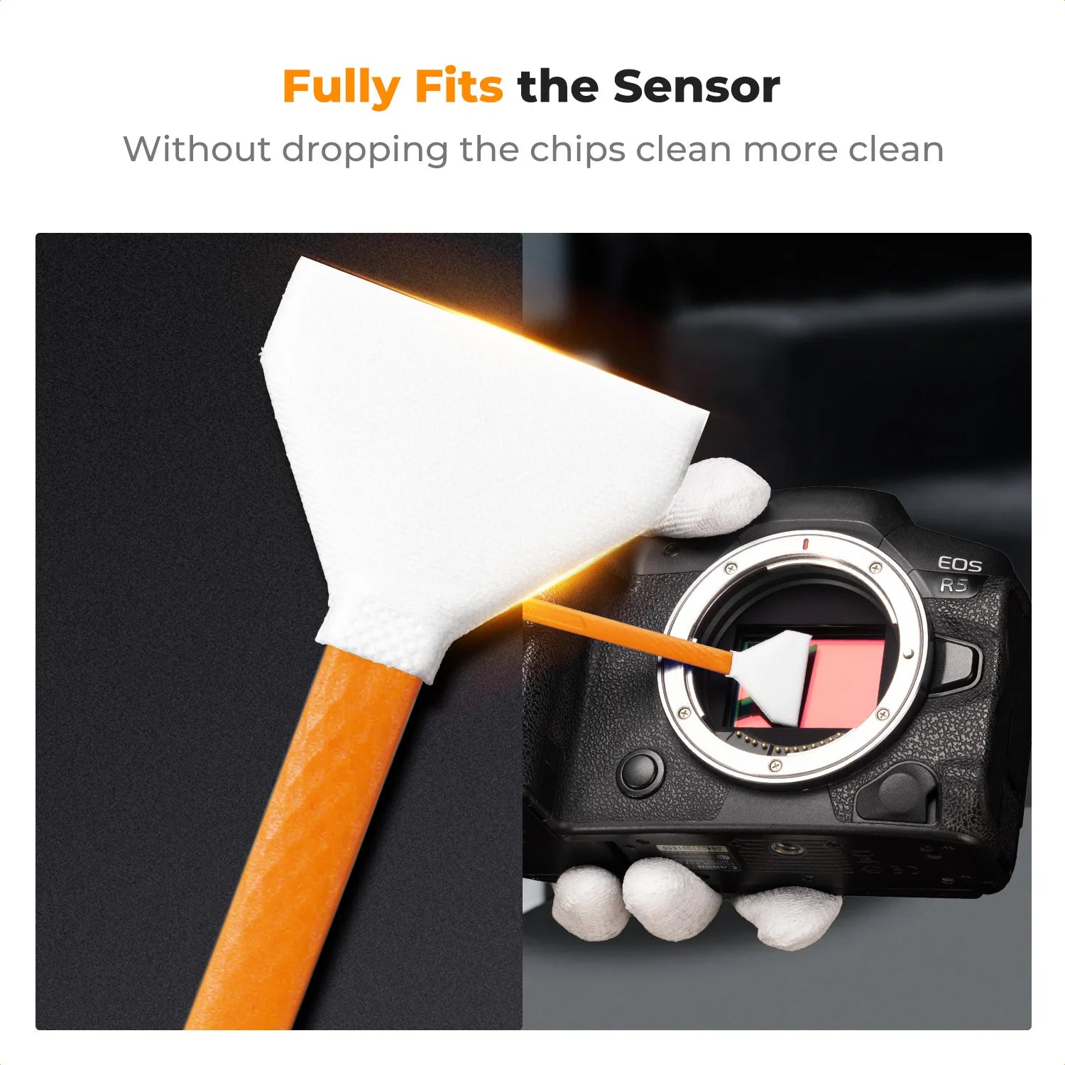 K&F CONCEPT 24mm Full Frame/16mm APS-C Sensor Cleaning Swab *6 &20ml Liquid Sensor Cleaner Sets For Sony DSLR SLR Digital Camera