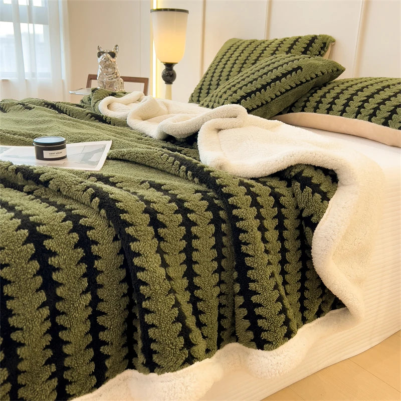 Warm Flannel Spring Blanket Super Soft Fluffy Queen Blanket Single Double Size Cozy Skin-friendly Multifunctional Nap Blanket
