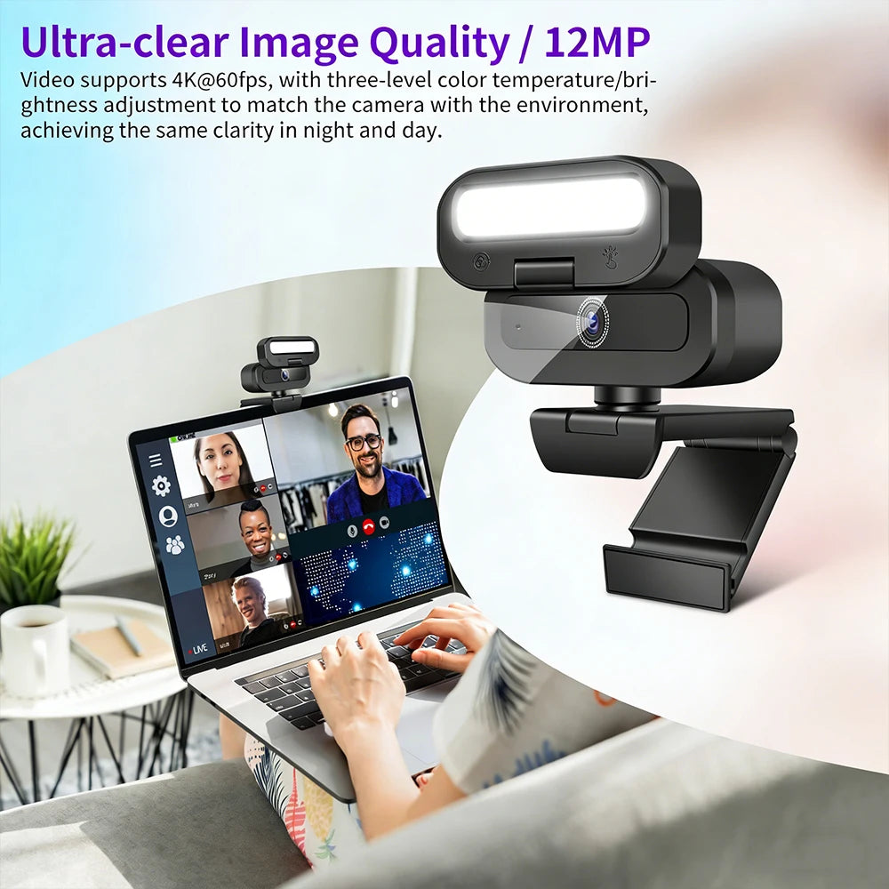Computer camera, 4K - fill light - camera, USB camera,