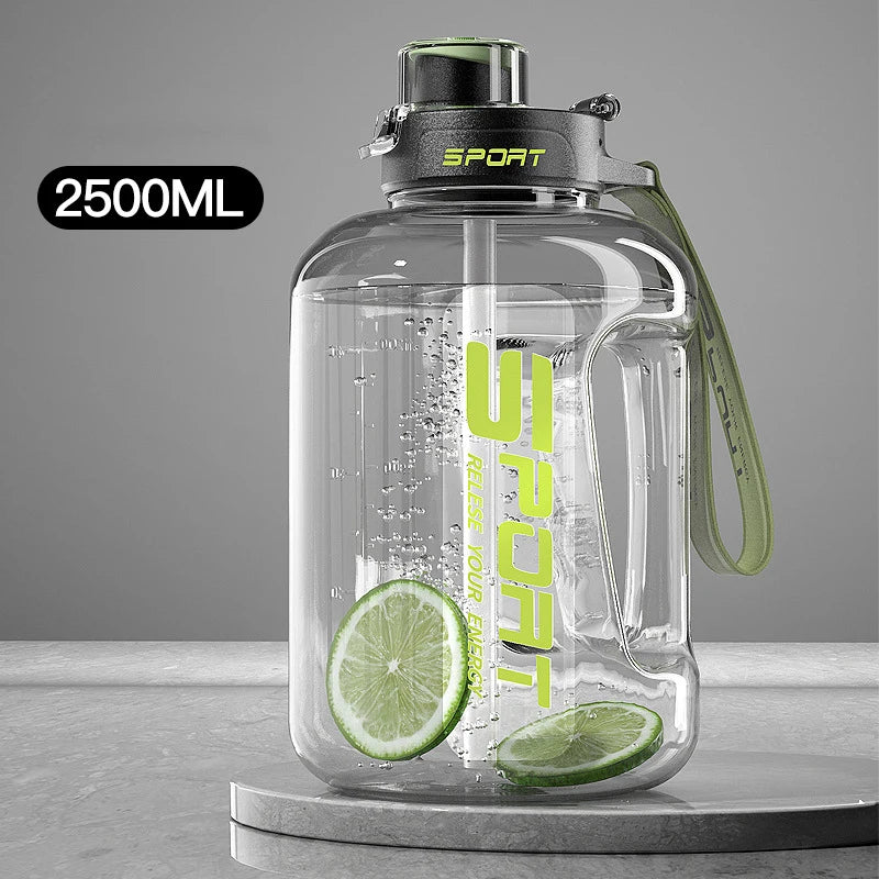 Large Capacity2500/1700ML Water Bottle With Straw Lid Sports Gym Water Kettle For Camping Travel BPA Free Drinking Bottles