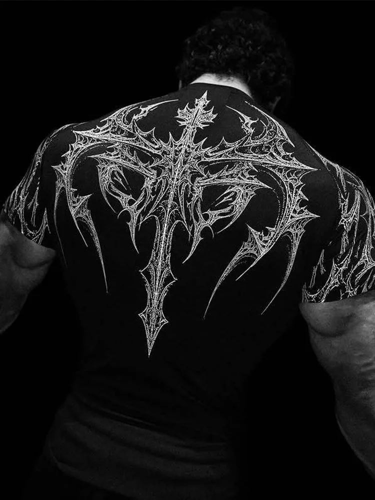 Regata Masculina Gótica Estampada Treino Musculação Secagem Rápida Alta Elasticidade