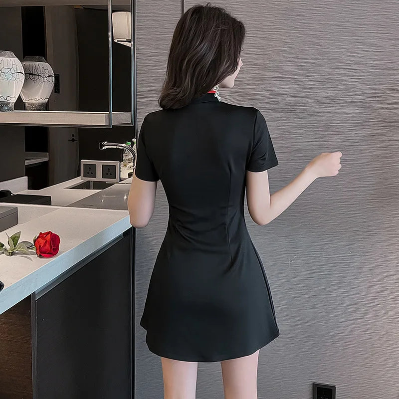 Woman Work Clothes Shirt Short Skirt Suit Hotel Waiter Beauty Salon Spa Massage Nail Cafe Foot Bath Technician Overalls Uniform