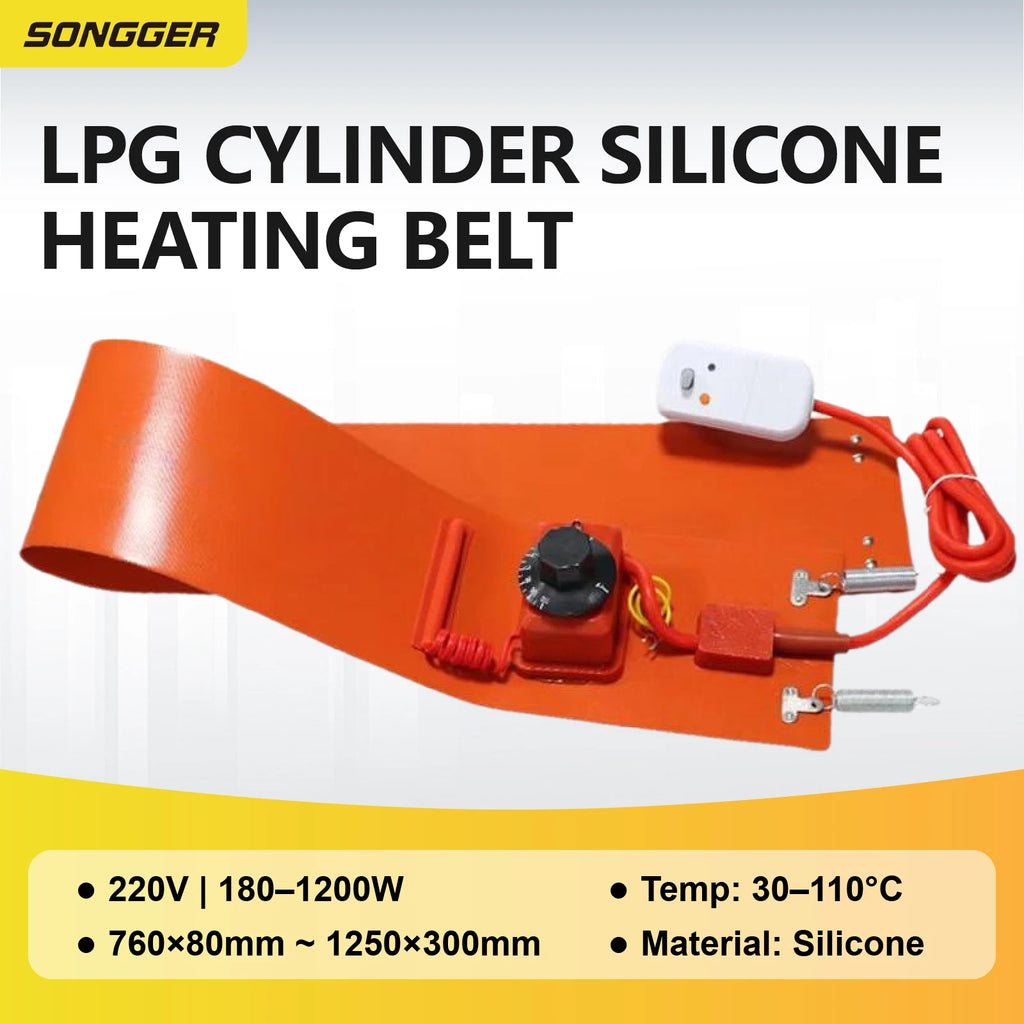 Aquecedor de Garrafa de Gás de Silicone 5kg 13kg 15kg 50kg Faixa de Aquecimento com Termostato para Botijão de Gás GLP Propano Cilindro Tambor Externo