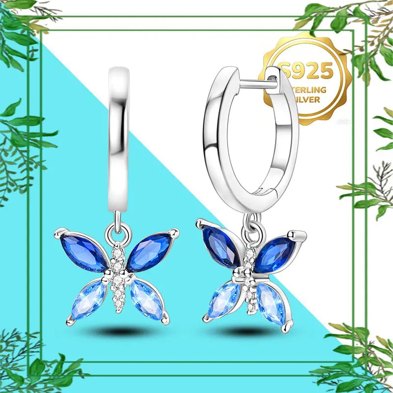 Brincos Femininos Pendentes 100% Genuínos em Prata Esterlina 925 Hipoalergênicos Luxuosos Elegantes Joia Fina Presente de Aniversário para Ela