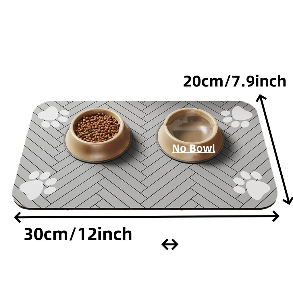 Pet Feeding Mat Absorbent Waterproof Rubber Backing