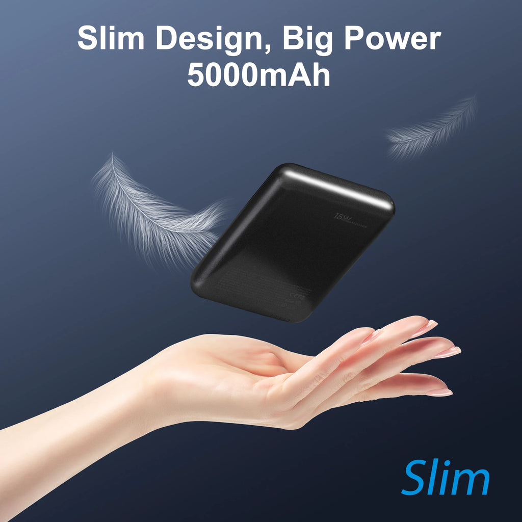 WonderNest Power Bank Magnético 5000mAh Sem Fio iPhone 11-16