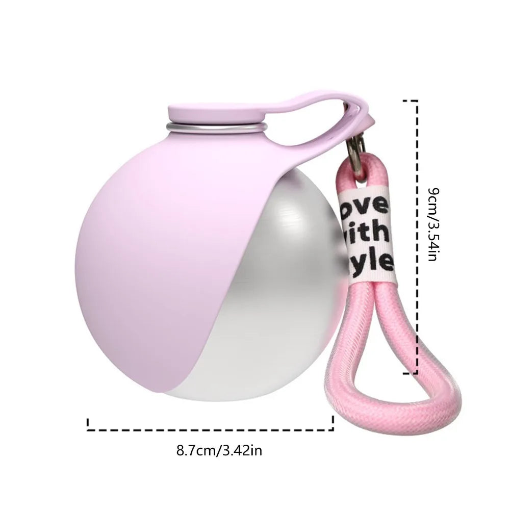 Garrafa de Água para Cães com Tigela de Silicone Removível, Construção em Aço Inox 285ml, Anti-Vazamento para Atividades ao Ar Livre como Caminhada