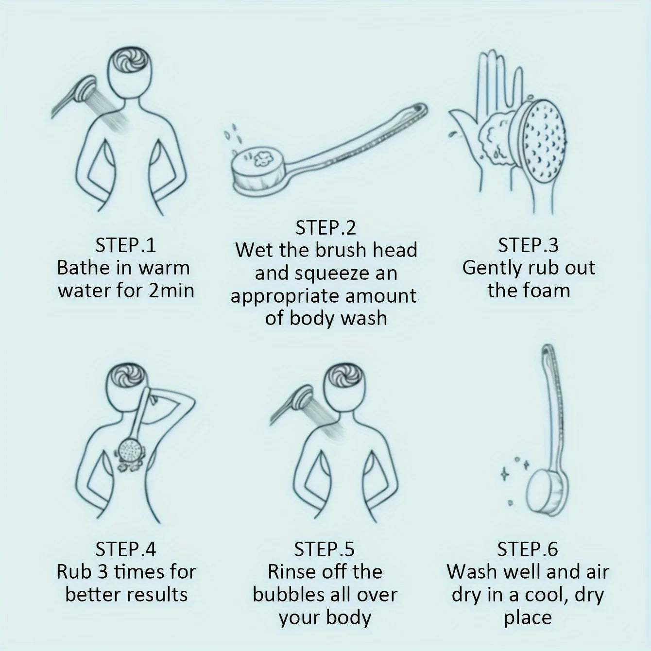 Exfoliating Body Scrubber Shower Brush