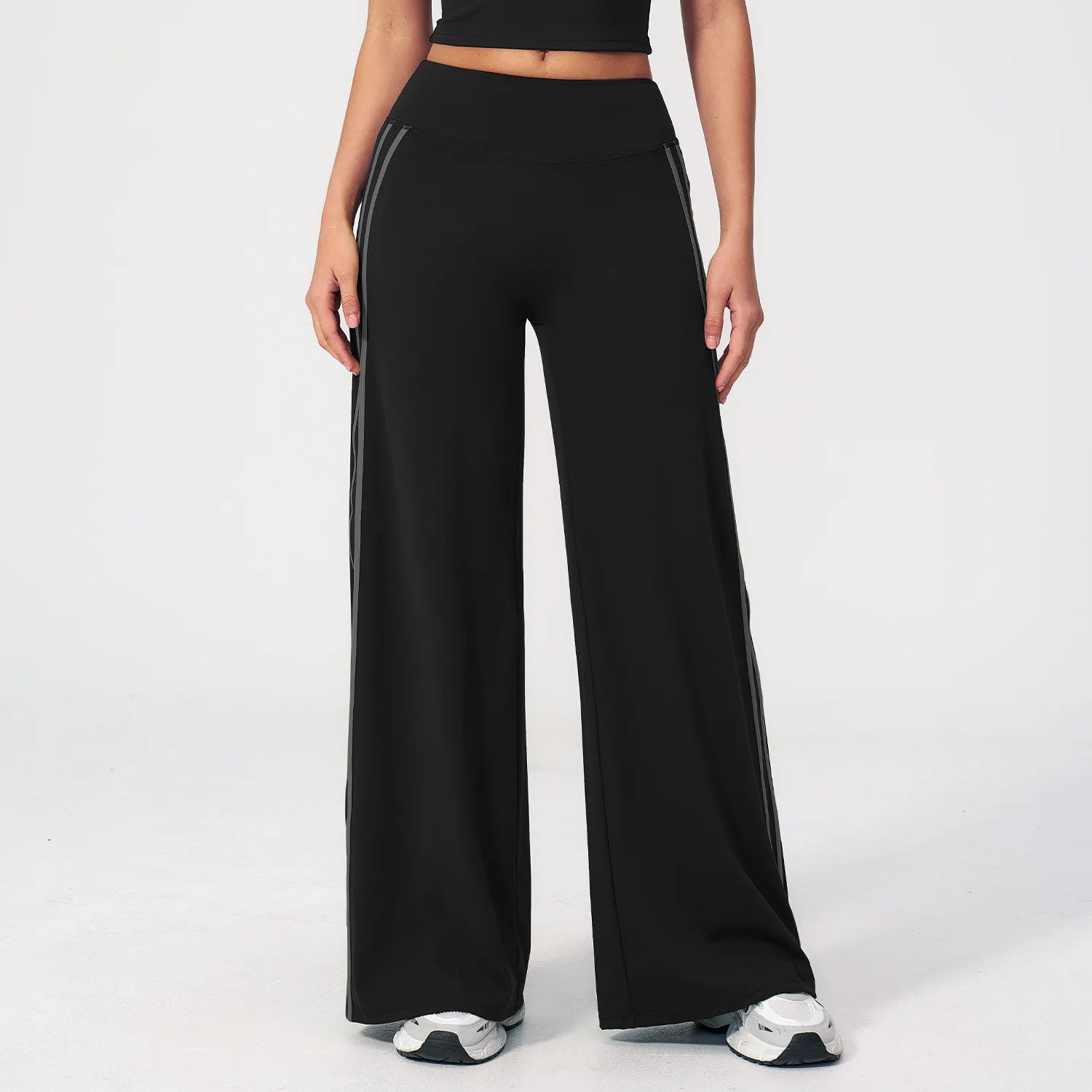 JUREN Straight Leg Bottoms Women's Mid-Waist Yoga Pants Gym Leggings Workout Leggings Naked Feel Pilates Running Sports Trousers