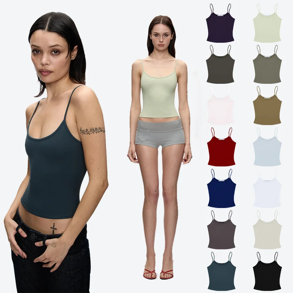 Regata Feminina Slim Fit Lisa Básica Versátil Emagrecedora Sem Mangas Multicor Básica Versátil para o Dia a Dia - verde XXS