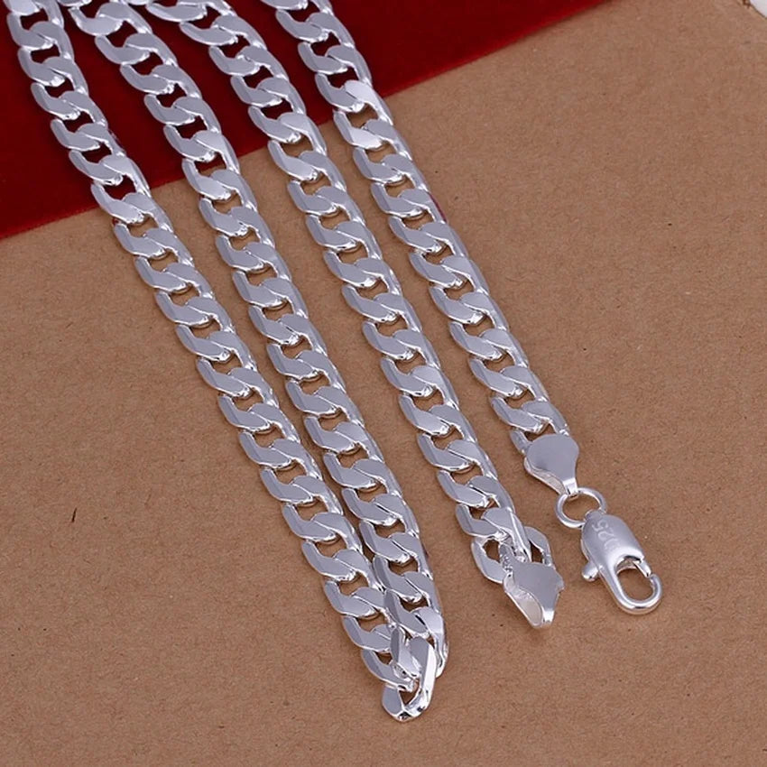 Colar de Prata Esterlina 925 Fino requintado nobre luxo lindo charme moda corrente sólida de 6MM masculina casamento feminina joia