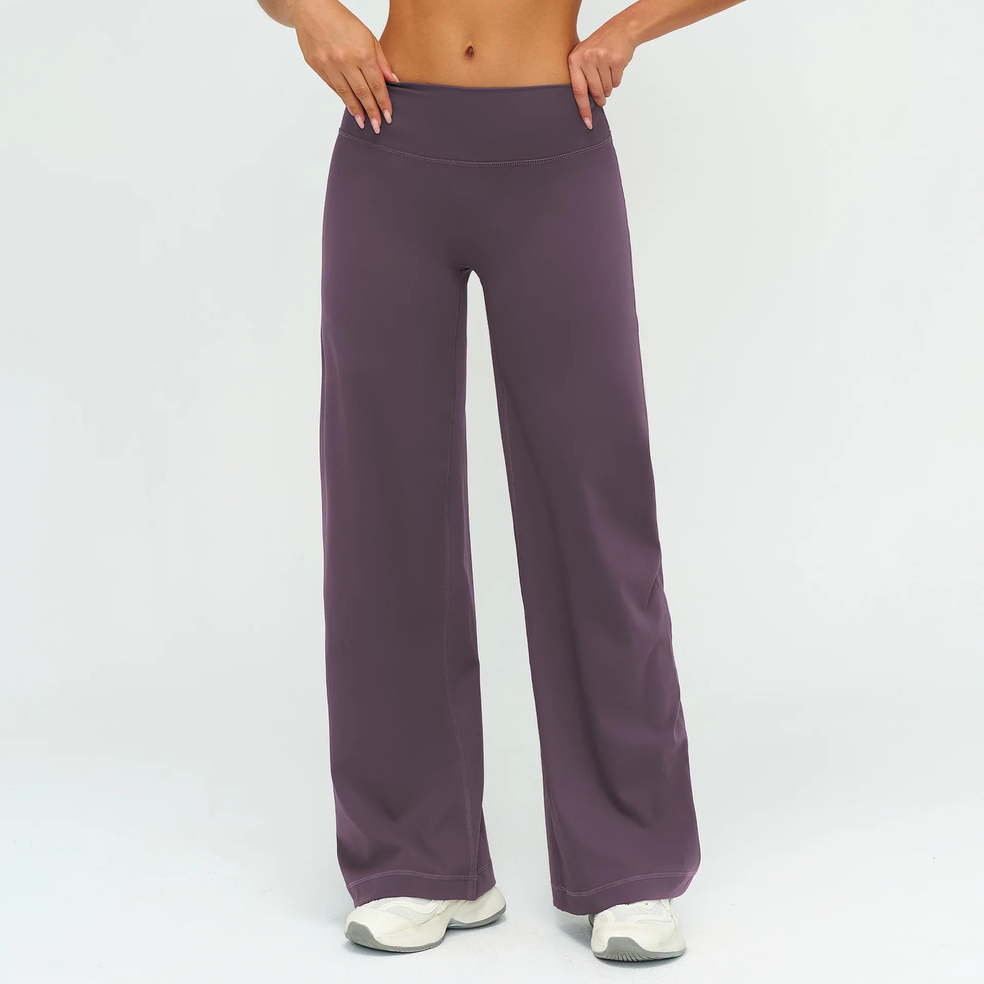 Yoga Pants Women Straight Leg Bottoms Women's Mid-Waist Fitness Pants Gym Leggings Naked Feel Pilates Running Sports Trousers