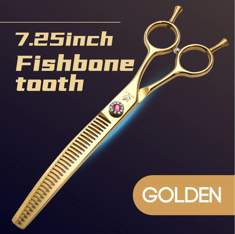 Fenice Professional JP440c 7 polegadas Tesoura para Cães de Estimação de Alta Qualidade Curva Tesoura para Desbaste Tesoura para Tosa Dentada