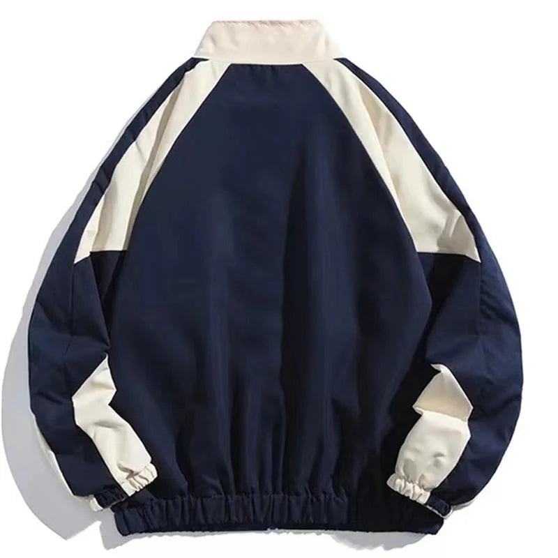 Hip Hop Varsity Jacket Men High Street Patchwork Color Block Windbreaker Outerwear Coats Spring Autumn Thin College Jackets Male