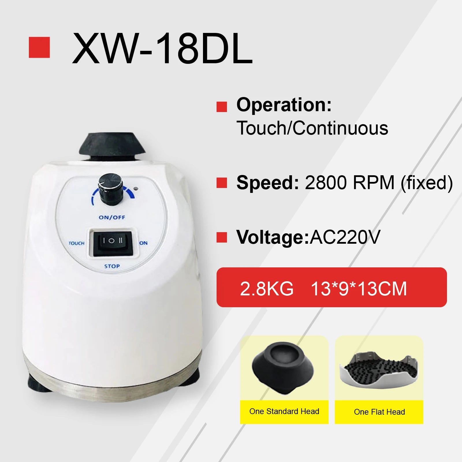 XW-18D Lab Vortex Mixer 2800rpm  Mini Multi-Tube Test Tube Shaker  Portable Variable Speed Oscillator