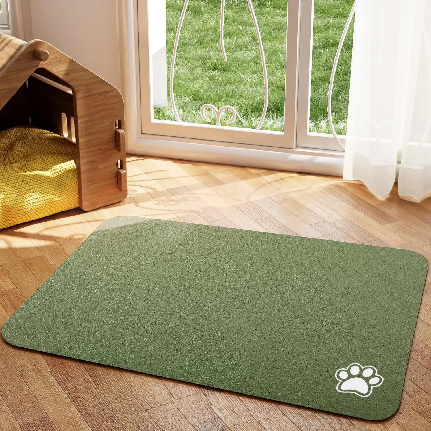 Tapete de Alimentação para Pets Absorvente para Cães e Gatos para Comida e Água Fácil de Limpar Jogo Americano para Pets Tapete para Cães de Secagem Rápida para Bebedores Bagunceiros