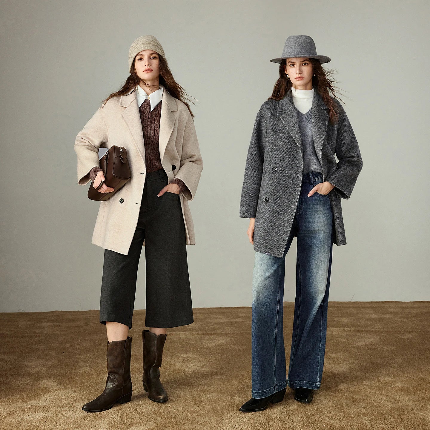 TOYOUTH Women Coats 2025 Winter New Luxury Camel Wool & Woolen Commuter High Intellectual Woolen Mid-length Overcoats