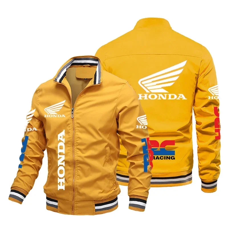 Honda Moto 2025 Nova Jaqueta de Motocicleta Padrão Jaqueta Bomber Baseball Moto Top Masculino