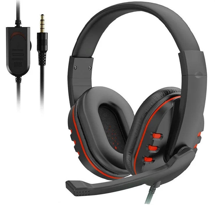 Fone de Ouvido com Fio 3.5mm Headset Gamer Fones de Ouvido Música para PS4 PlayStation 4 Jogo PC Bate-papo computador com Microfone