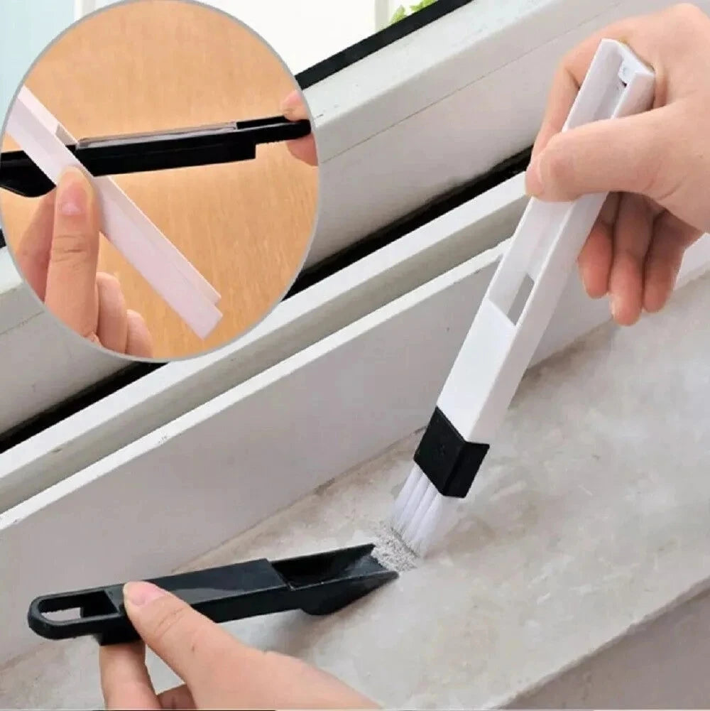 Escova de Limpeza para Fendas de Janela Ferramenta de Limpeza Multifuncional Escova para Ranhuras de Janelas Teclado Cantos Frestas Pá de Pó Limpeza de Trilhos