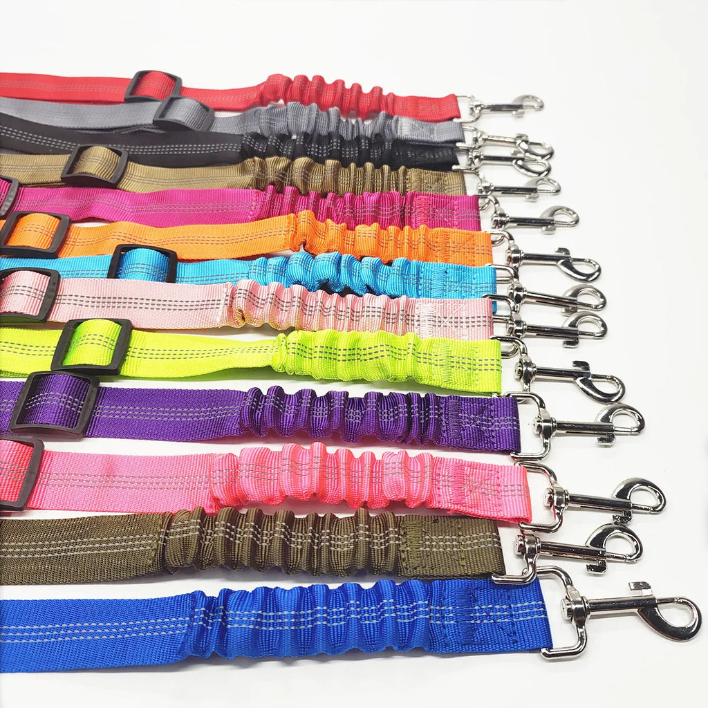 Cinto de Segurança Ajustável para Cães, Arnês para Cães, Nylon Refletivo, Amortecimento, Elasticidade, Acessórios de Viagem para Cães
