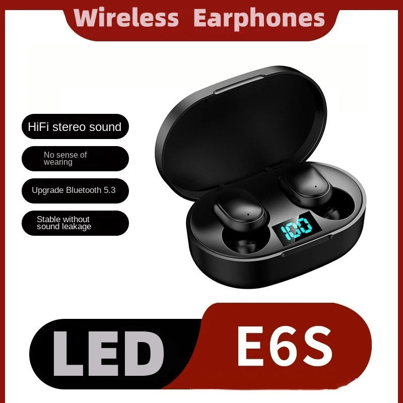 Fones de ouvido Bluetooth TWS E6S Fone de ouvido Bluetooth sem fio Fones de ouvido com cancelamento de ruído com microfone Fones de ouvido para Xiaomi Huawei