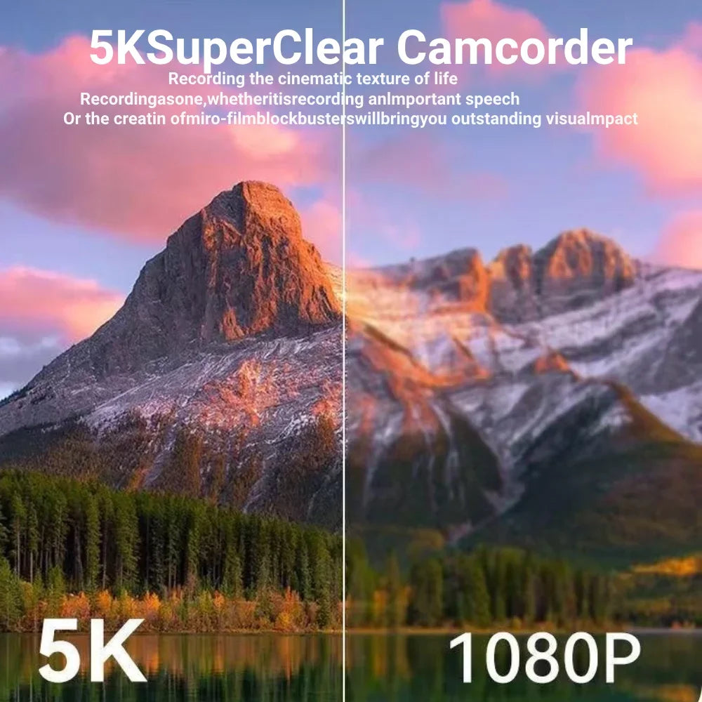 75MP Digital Camera 5K 18X Zoom 180° Flip Screen WiFi Vlog