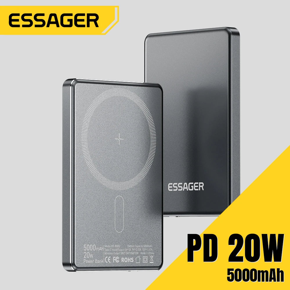 Carregador Magnético 5000 mAh Android iOS