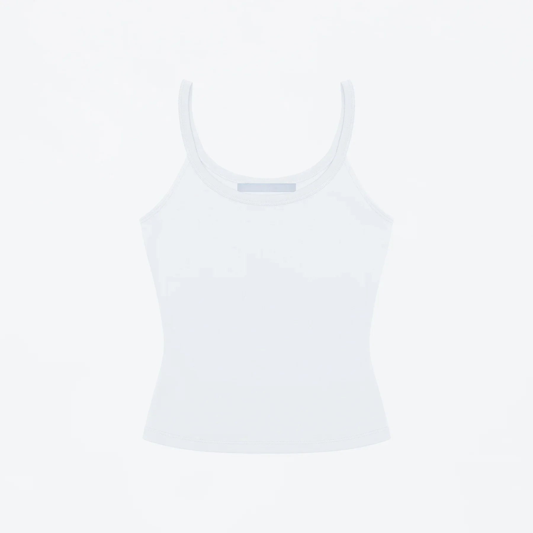Regata Básica U Neck com Alças Finas Camisola Ajustada e Que Cai Bem Camisola Camada Base de Cor Sólida Blusa Canelada Slim Fit Versátil Minimalista Preto e Branco - preto P