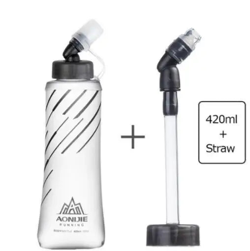 AONIJIE 250ML 600ML Foldable Silicone Soft Flask Water Bottle for Outdoor Sport Traveling Running Kettle Hydration Pack Bag Vest