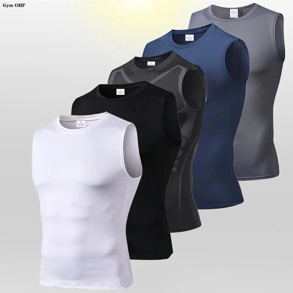 Camisetas Masculinas Secagem Rápida Corrida Colete de Compressão Regata Secagem Rápida Jersey Camisa de Treino Regata Masculina de Academia