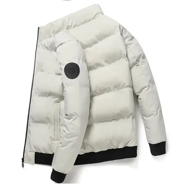 Jaqueta casual masculina de inverno e outono, curta, grossa e quente, corta-vento, com zíper, estampada, M-5XL