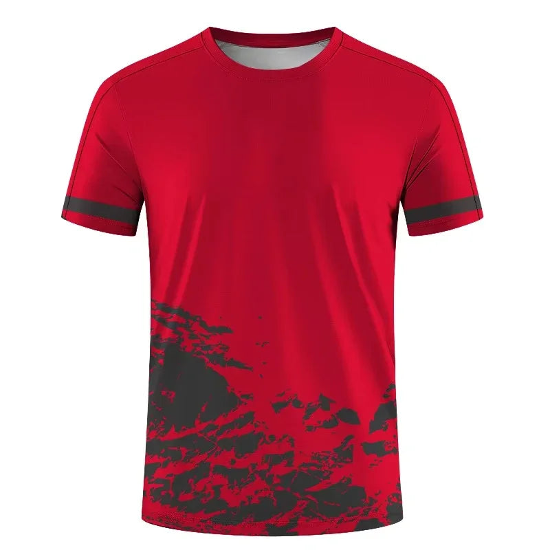 Simple Fashion Sports T-shirts For Men Summer Outdoor Short Sleeve 3D Printed T Shirts Casual Loose Running Fitness Tees Tops